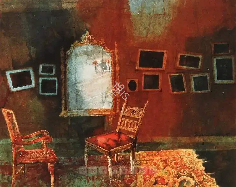 Ray, Shyamal Dutta (Artist). Drawing Room, 1988 | Painting
