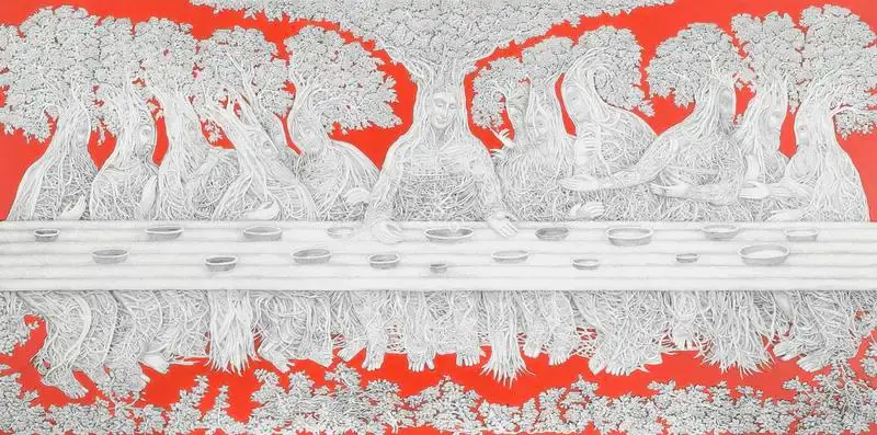 Sansanwal, Ompal (Artist). Last Supper, 2017 | Painting