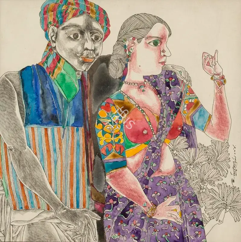Goud, K. Laxma (Artist). Untitled (Couple), 2002 | Painting