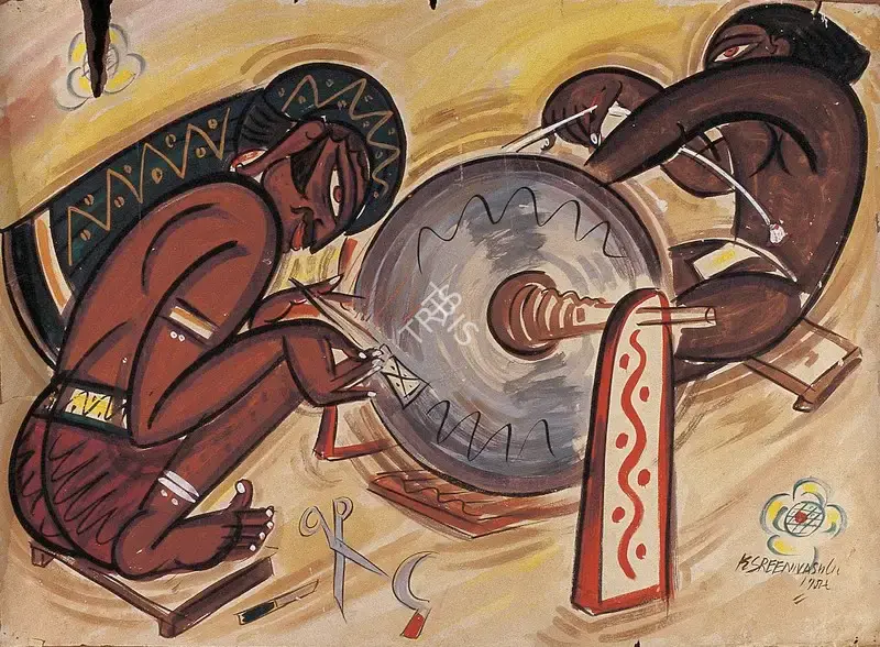 Sreenivasulu, K. (Artist). Knife Sharpeners, 1955 | Painting