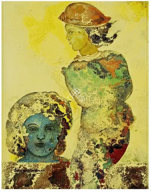 Burman, Sakti (Artist). Untitled.  Oil on canvas, 1970s | Painting | FineArts | 00647208