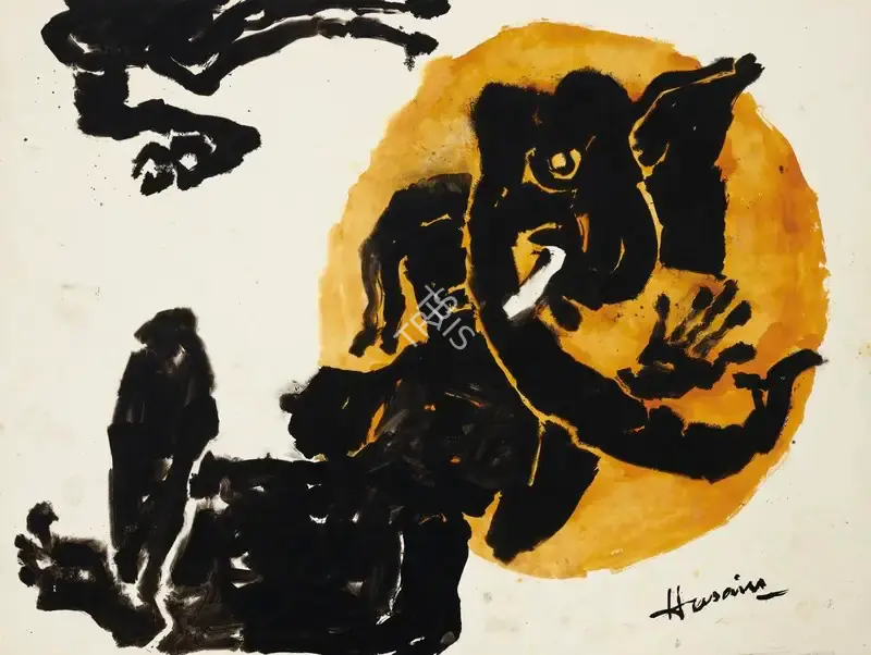 Husain, M.F. (Artist). Ganesha, c. late 1990s | Painting