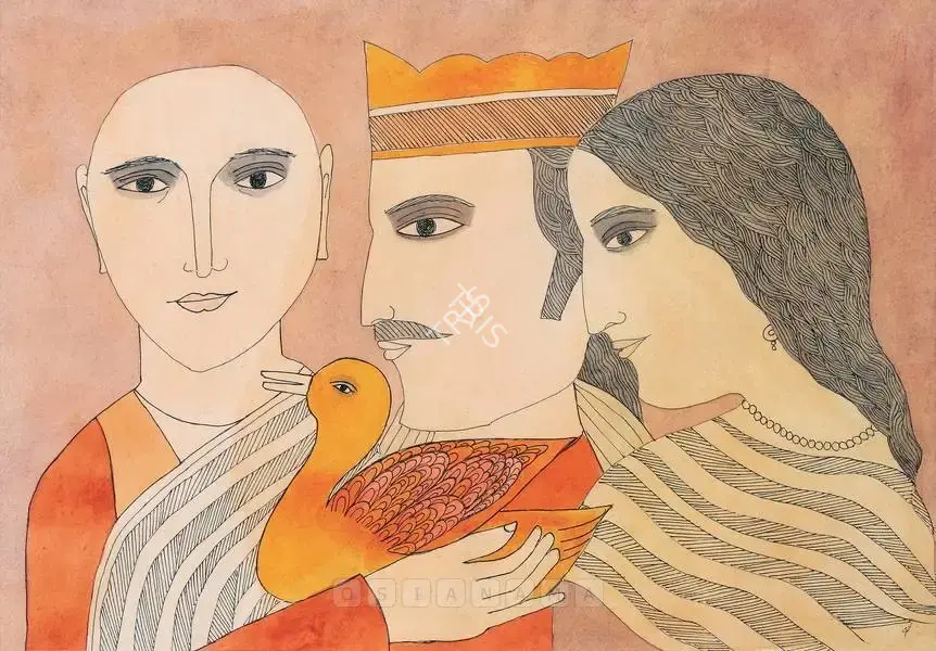 Narayan, Badri (Artist). The Hamsa Birth, 2008 | Painting