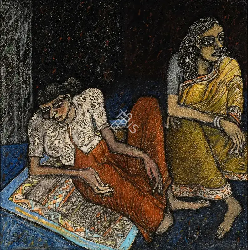 Chowdhury, Jogen (Artist). Two Women, 1994 | Painting