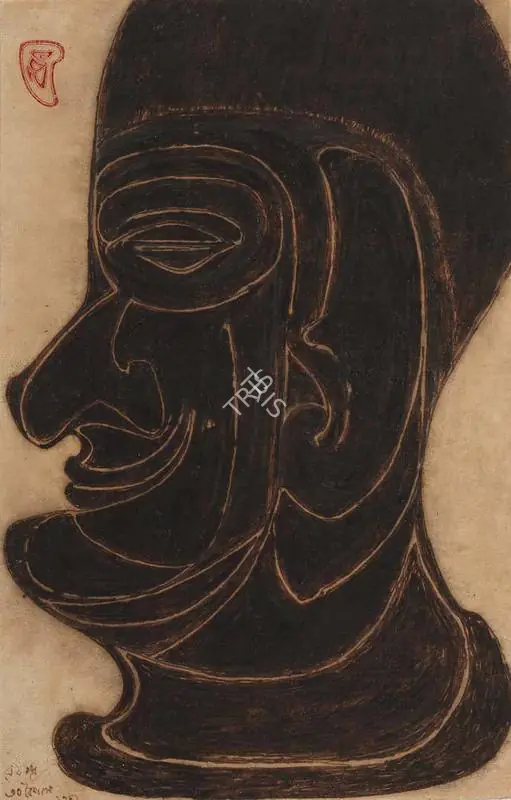 Tagore, Rabindranath (Artist). Untitled. Pen on paper pasted on paper, 1936 | Painting | FineArts | 00333620