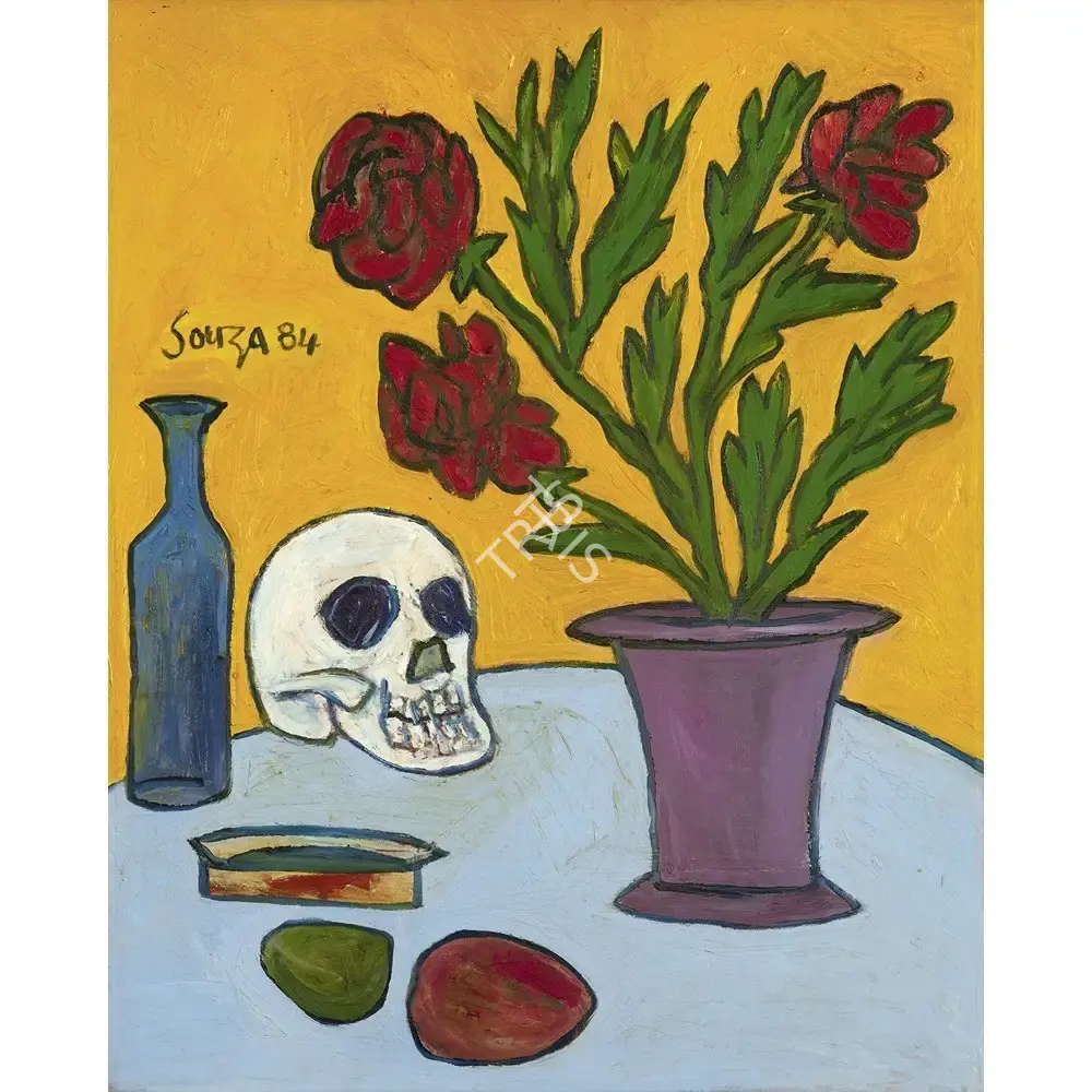 Souza, F.N. (Artist). Still Life with Skull, 1984 | Painting
