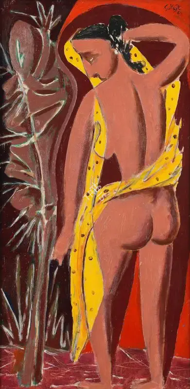 Keyt, George (Artist). Girl and Cactus, 1962 | Painting