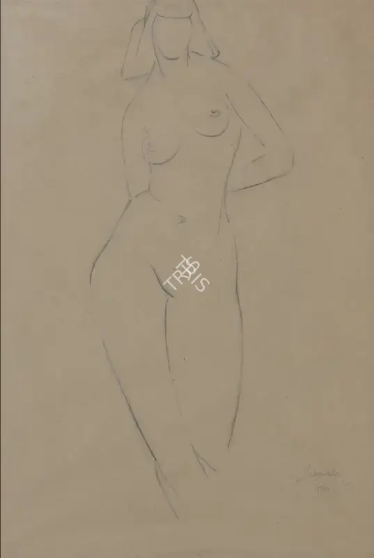 Sabavala, Jehangir (Artist). Untitled. Pencil on paper, 1950 | Drawing | FineArts | 00646353