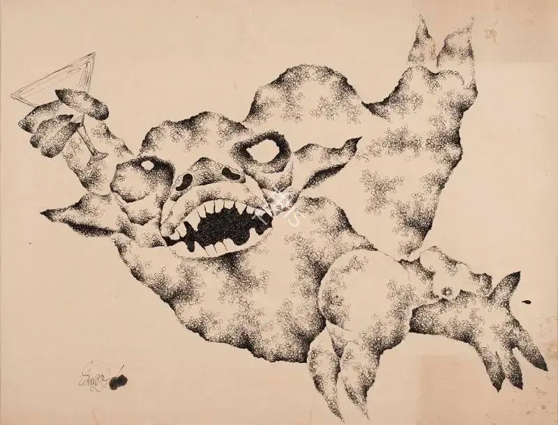 Dasgupta, Dharmanarayan (Artist). Untitled (Party Monster), n.d. | Drawing