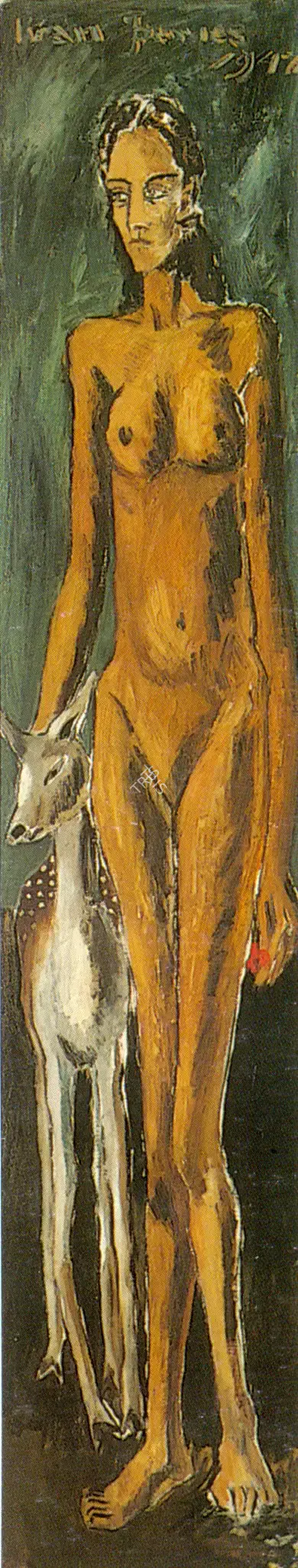 Peries, Ivan (Artist). Woman With Faun. Oil on board, 1947 | Painting  | 00877178