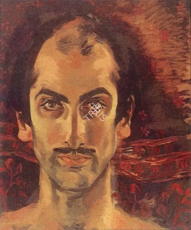 Sabavala, Jehangir (Artist). Self portrait. Oil on Canvas, 1952 | Pilgrim, Exile, Sorcerer | Painting | FineArts | 00182389