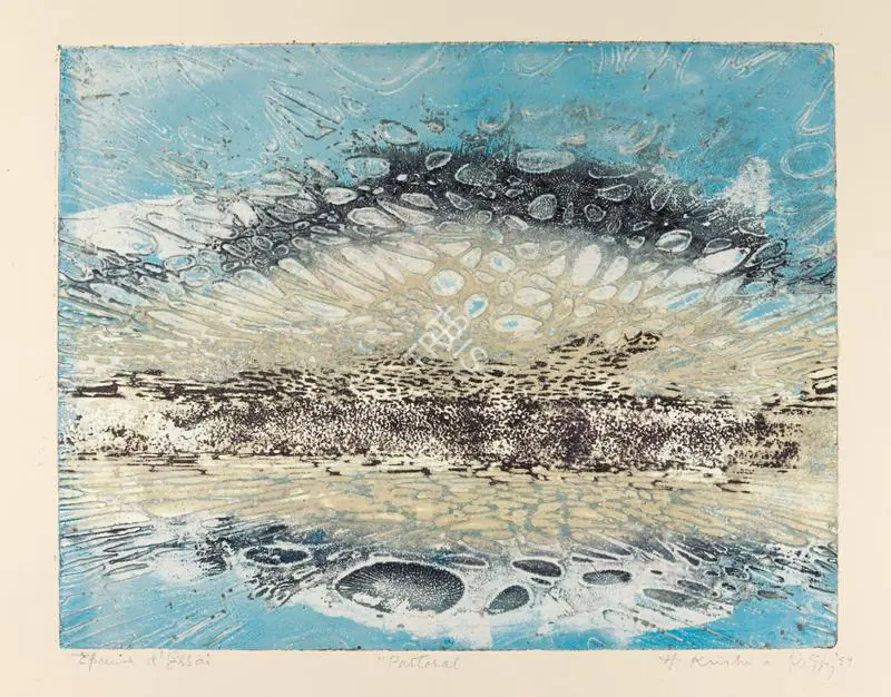 Reddy, Krishna (Artist). Pastoral. Etching with aquatint and embossing, 1959 | Graphic Art | FineArts | 00339421