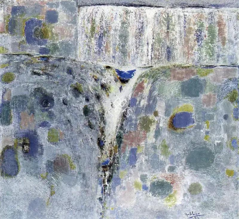 Hebbar, K.K. (Artist). Flow, 1973 | Painting