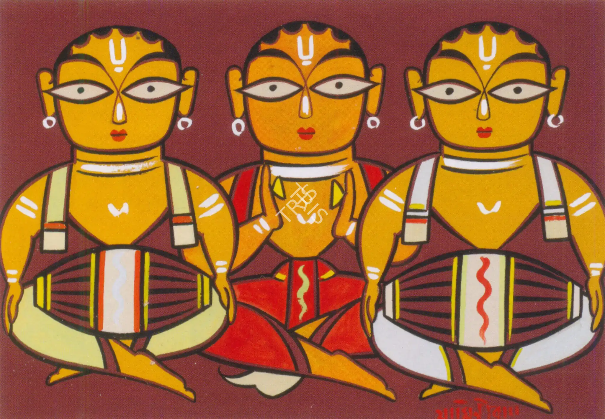 Roy, Jamini (Artist). Untitled (Three Musicians), n.d. | Painting