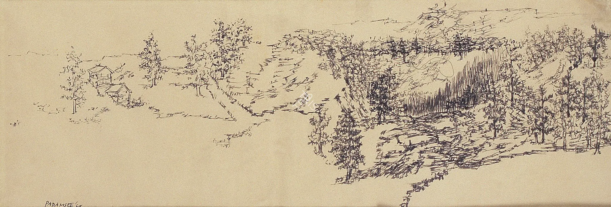 Padamsee, Akbar (Artist). Landscape, 1968 | Drawing