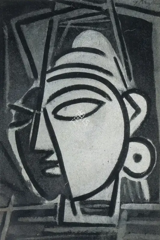Keyt, George (Artist). Study of Buddha Head. n.d. | Marg, June 1954 | Painting | FineArts | 00674619