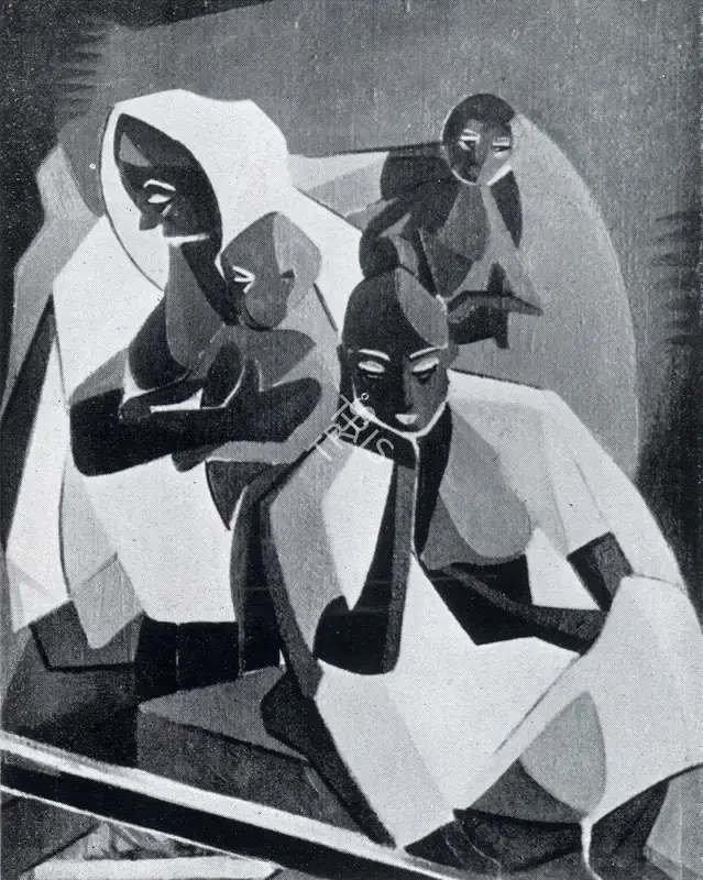 Sabavala, Jehangir (Artist). They Sit and Wait. n.d. | Marg, April 1953 | Painting | FineArts | 00673951