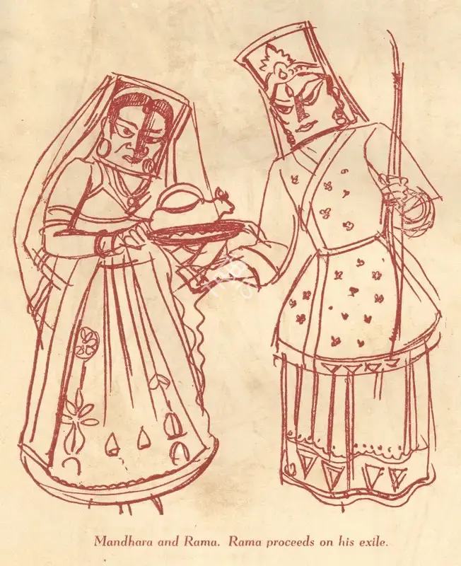 Chavda, Shiavax (Artist). Mandhara and Rama, n.d. | Drawing