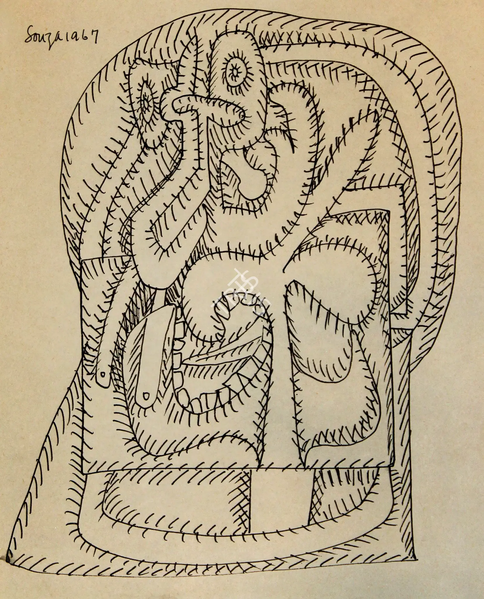 Souza, F.N. (Artist). Untitled, 1967 | Drawing