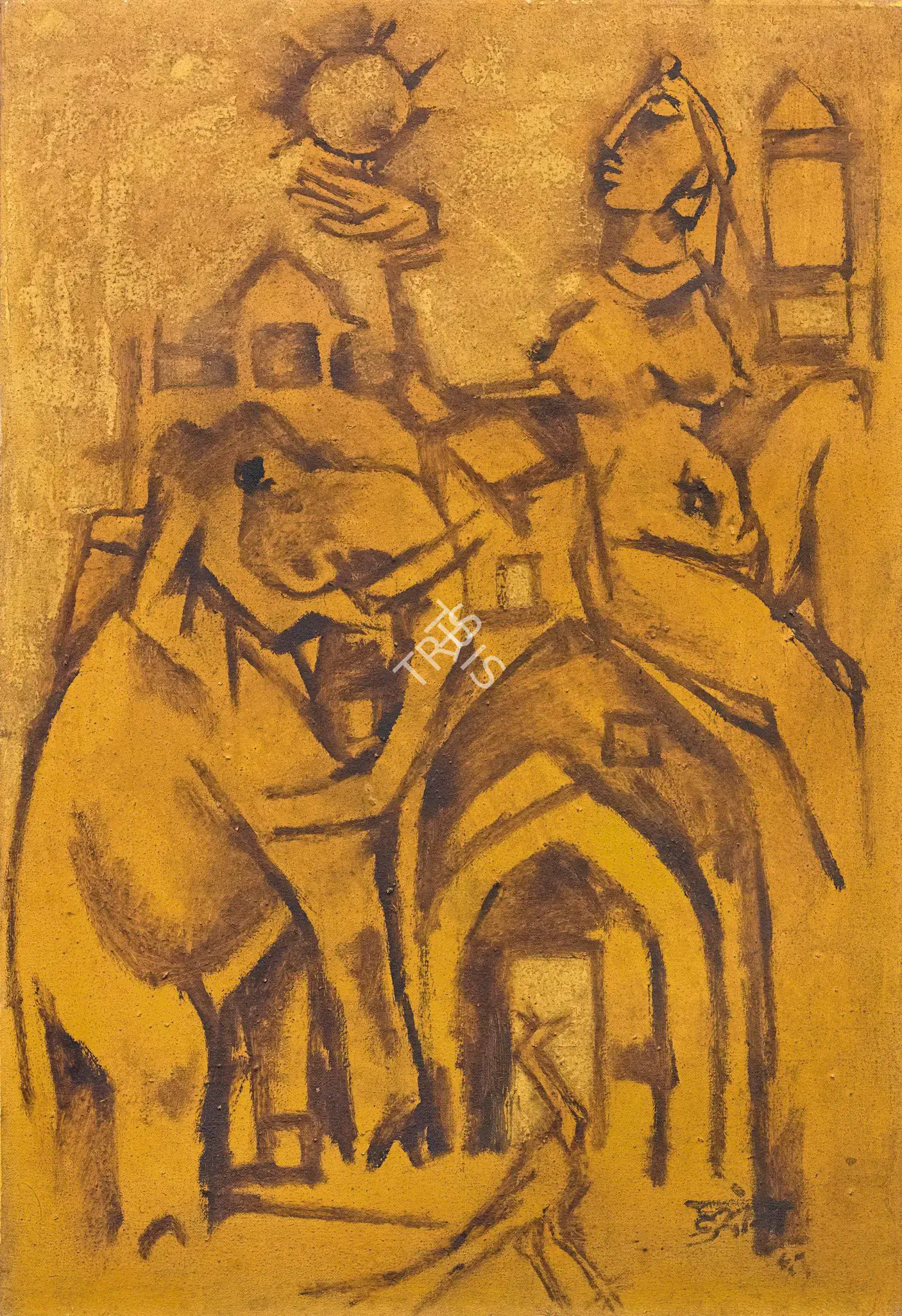 Husain, M.F. (Artist). Holi In Jaipur, 1961 | Painting