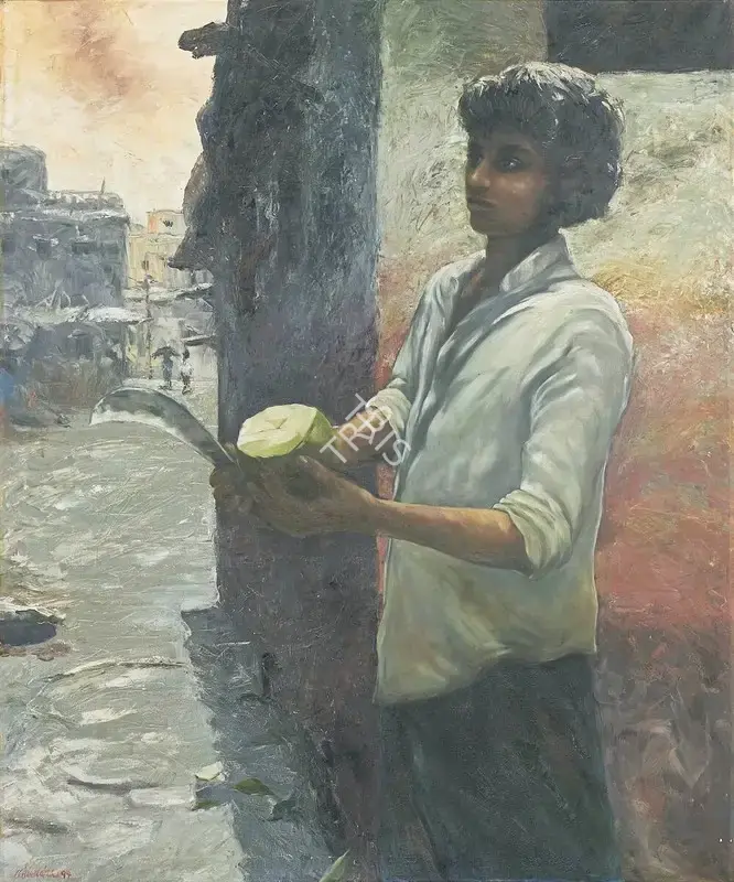 Bhattacharjee, Chandra (Artist). Untitled. Oil on canvas, 1994 | Painting | FineArts | 00358031