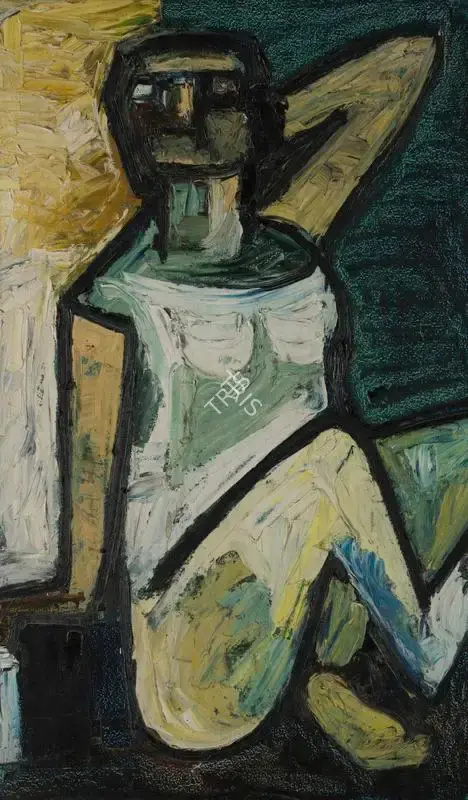 Bakre, S.K. (Artist). Seated Woman, 1968 | Painting