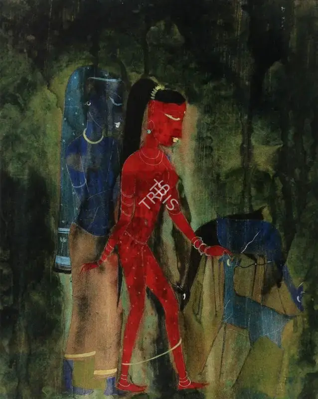 Raval, Rasik D. (Artist). Untitled. Gouache on paper laid on board, n.d. | Painting  | 00881268