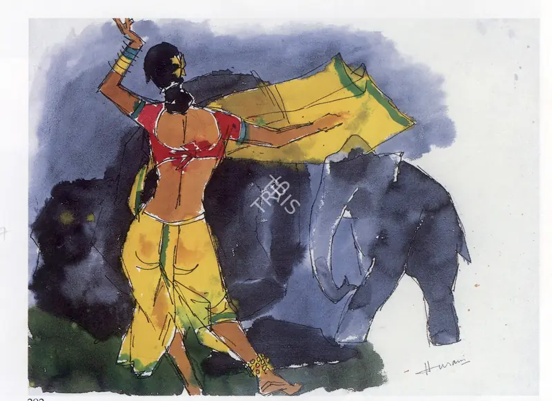 Husain, M.F. (Artist). Gaja Gamini, n.d. | Painting