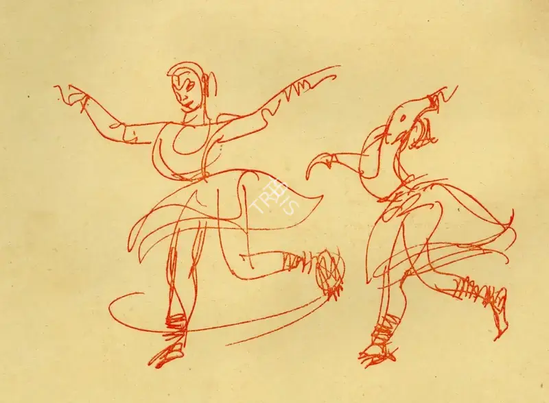 Chavda, Shiavax (Artist). Tora by Birju Maharaj, n.d. | Sketch