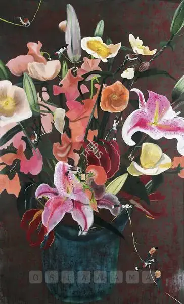 Upadhyay, Hema (Artist). Bleeding Hearts, 2005 | Painting