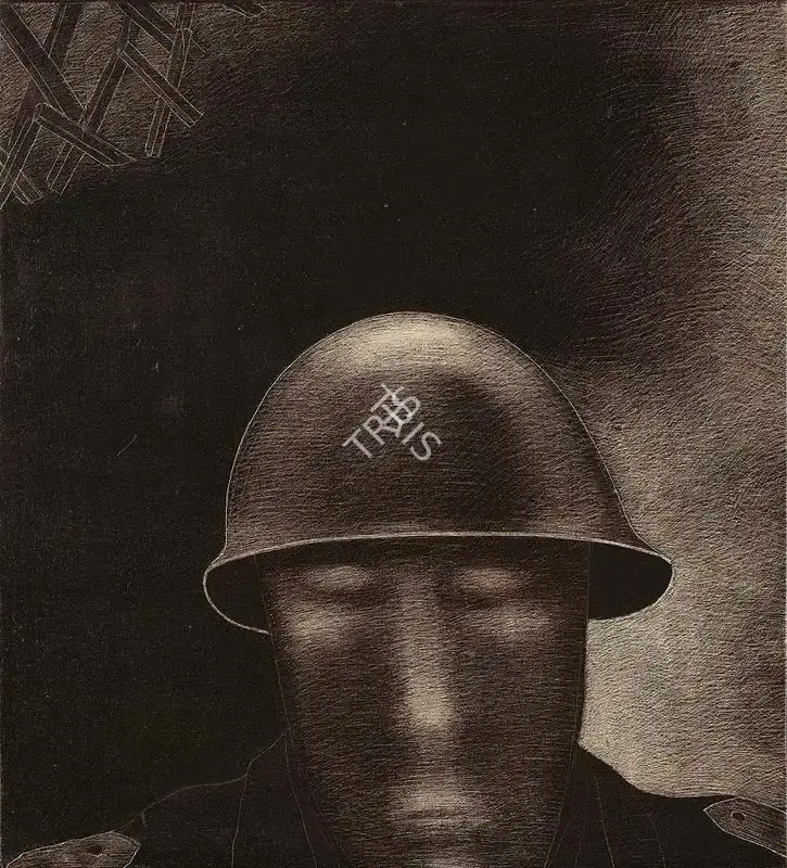 Broota, Rameshwar (Artist). Lost Soldier. Oil on canvas scraped with blade, 1989 | Painting | FineArts | 00546780