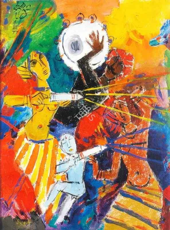 Husain, M.F. (Artist). Holi, 1977 | Painting