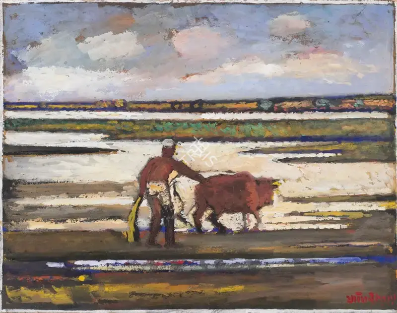 Roy, Jamini (Artist). Untitled (Farmer), n.d. | Painting