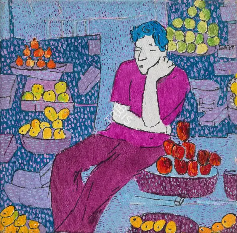 Modi, Bhairavi (Artist). Fruit Seller. Oil on canvas, n.d. | Painting | FineArts | 00419278