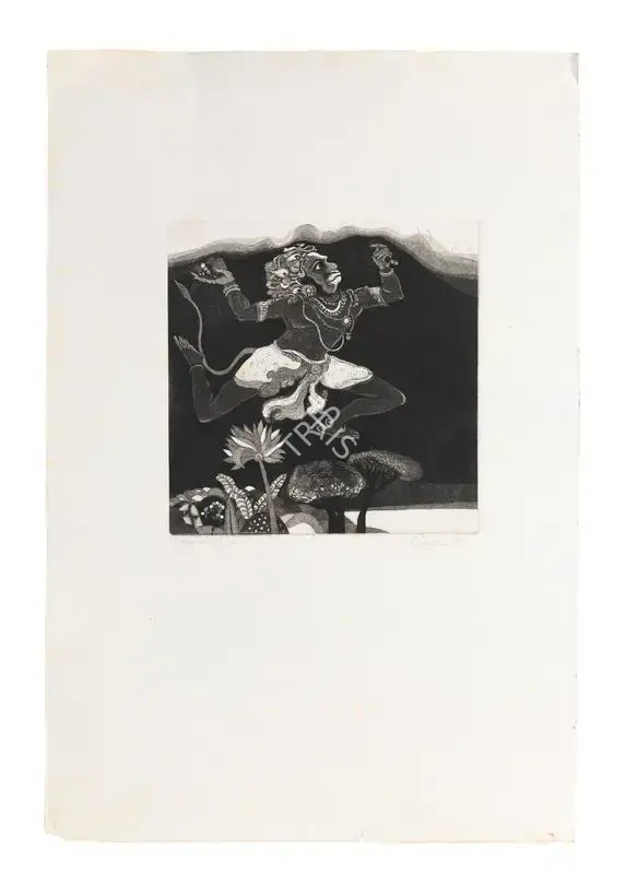 Goud, K. Laxma (Artist). Untitled (Demon), 1993 | Graphic Art