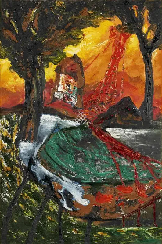 Parekh, Manu (Artist). Sunrise at Banaras Iii, 2004 | Painting