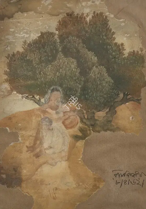 Baij, Ramkinkar (Artist). Lady with a Pitcher, 1962 | Painting