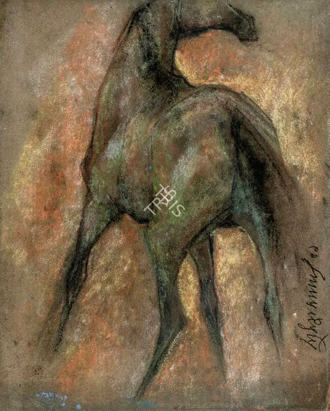 Das, Sunil (Artist). Horse Series. Conte on paper, late 1950s | Drawing  | 00860043