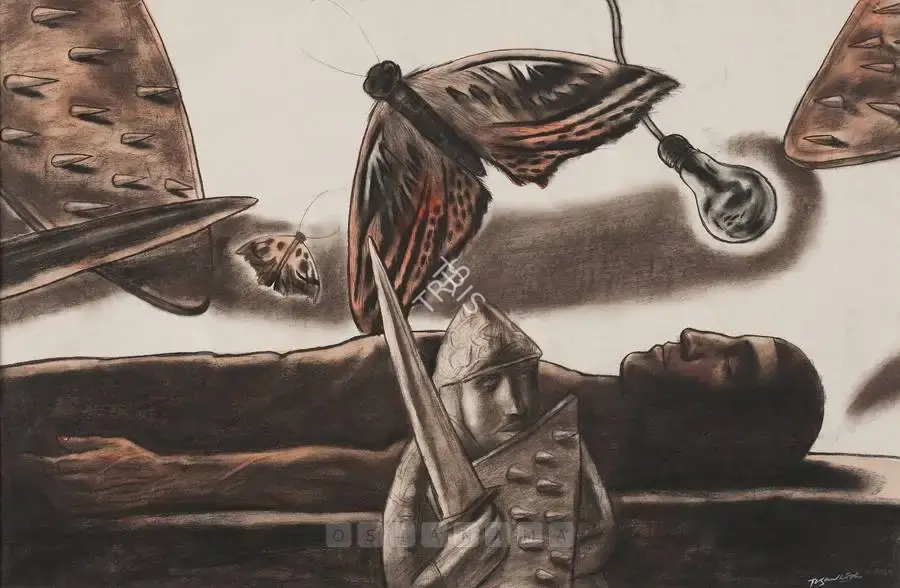 Santhosh, T.V. (Artist). Untitled. Pastel and charcoal on paper, n.d. | Drawing | FineArts | 00755914