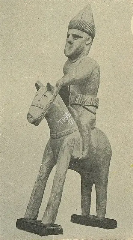 Unknown (Artist). Man Riding Horse. Wood, n.d. | Marg, April 1951 | Sculpture | FineArts | 00673867