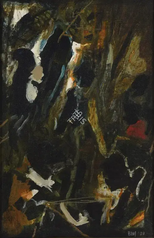 Raza, S.H. (Artist). Untitled (Composition). Acrylic on canvas, 1974 | Painting | EconomicsArt | 00872089