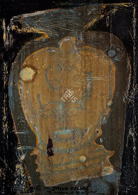 Kallat, Jitish (Artist). The Cleansing of An Artefact. Mixed media on canvas, 1998 | Painting | FineArts | 00647055
