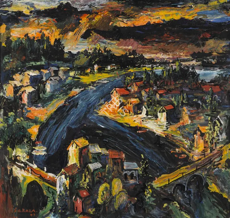 Raza, S.H. (Artist). Untitled. Gouache on paper, 1949 | Painting | FineArts | 00596070