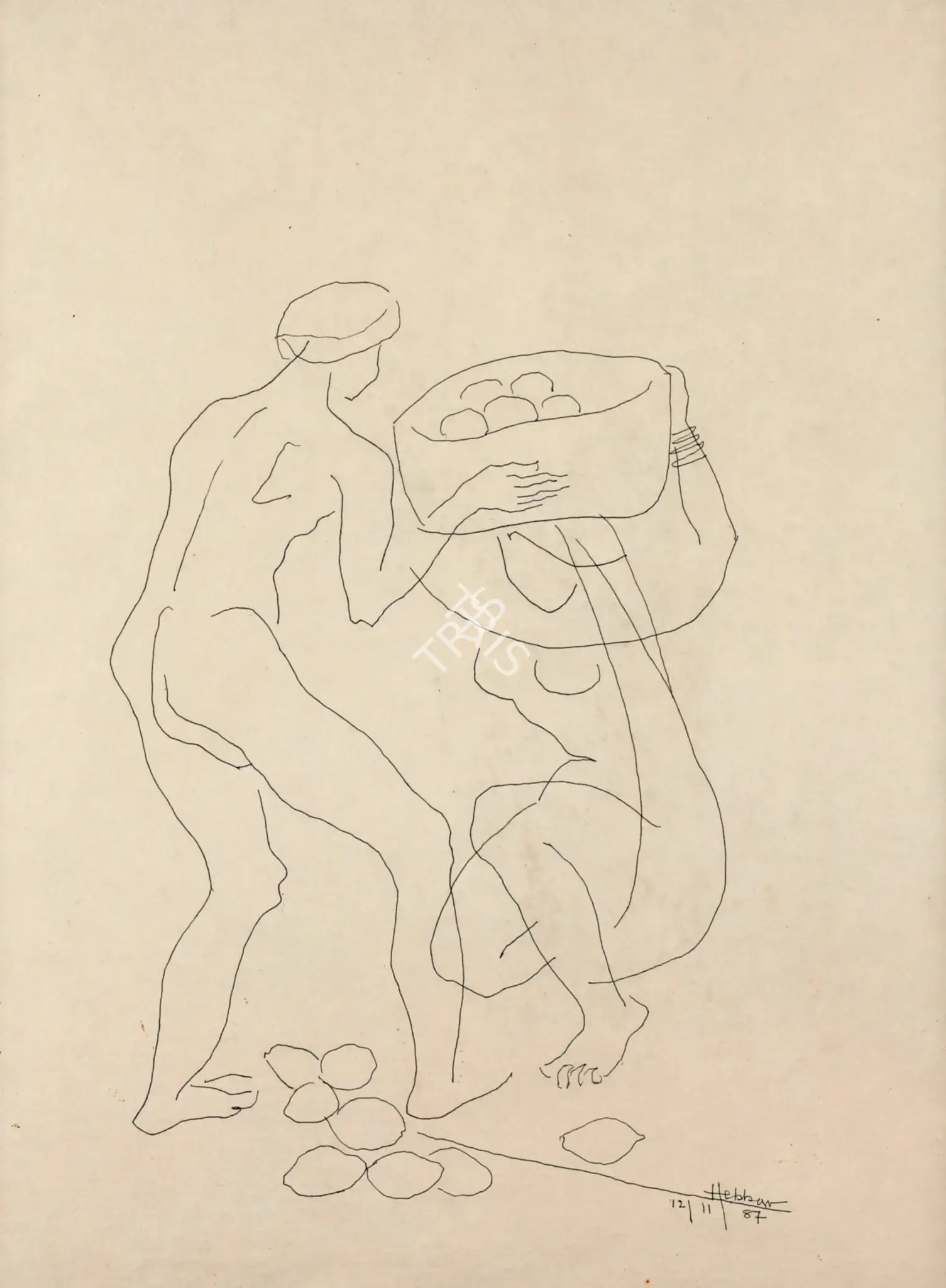 Hebbar, K.K. (Artist). Untitled, 1987 | Drawing