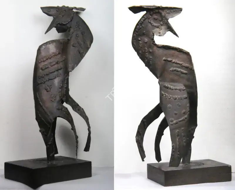 Chaudhuri, Sankho (Artist). Cock. Steel, n.d. | Sculpture | FineArts | 00898900