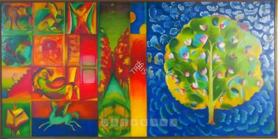 Sheikh, G.M. (Artist). Between Memory & Music. Oil on canvas, 1989-1991 | Painting | FineArts | 00600637