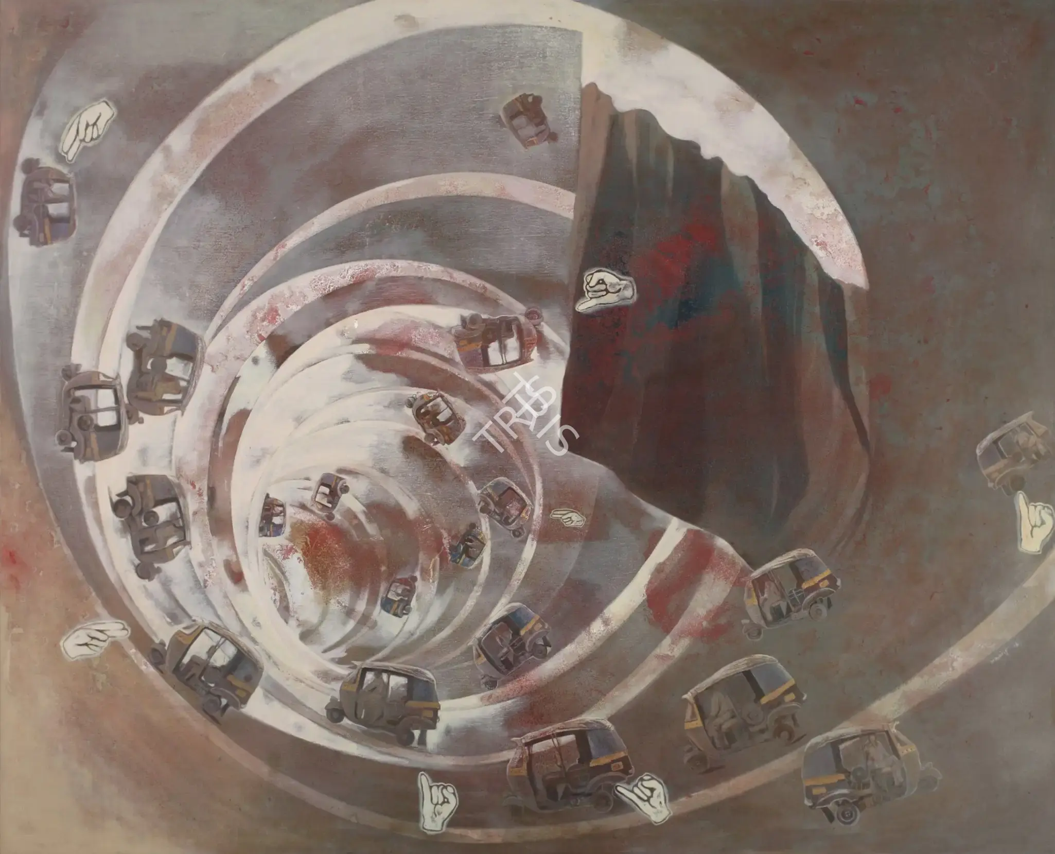 Chowdhury, Arunanshu (Artist). Merrily, Merrily, Merrily…. Mixed media on canvas, 2006 | Painting | FineArts | 00901083