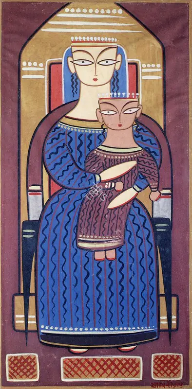 Roy, Jamini (Artist). Madonna and Child, n.d. | Painting
