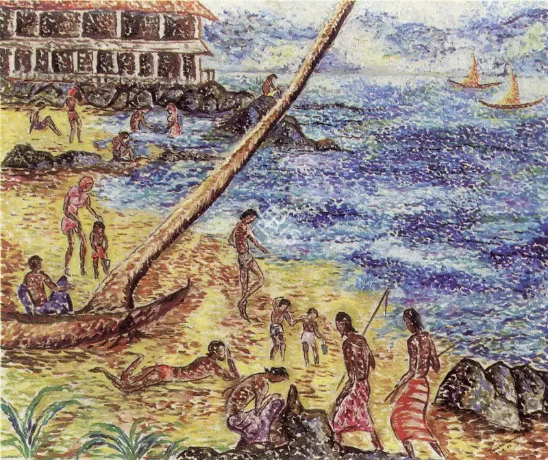 Senanayake, Senaka (Artist). Mount Lavinia Beach. Watercolour on paper, 1962 | Painting  | 00876622