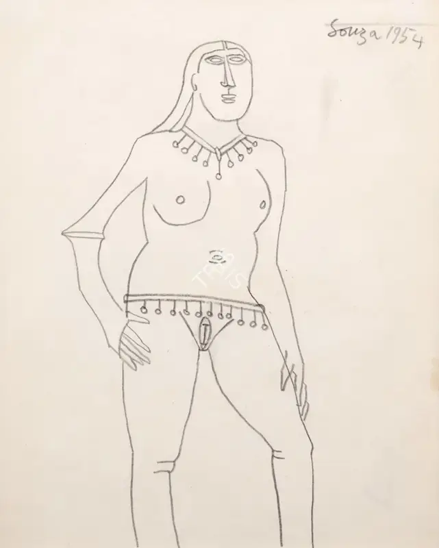Souza, F.N. (Artist). Untitled, 1954 | Drawing & Sketch